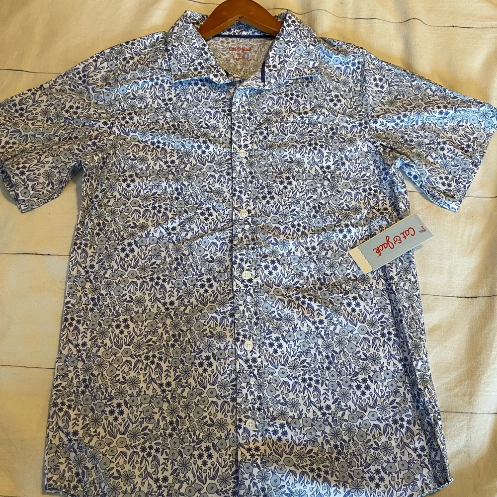 NWT Boys' Button-Down Short Sleeve Shirt - Cat Jack Size XL 16 - Picture 13 of 13